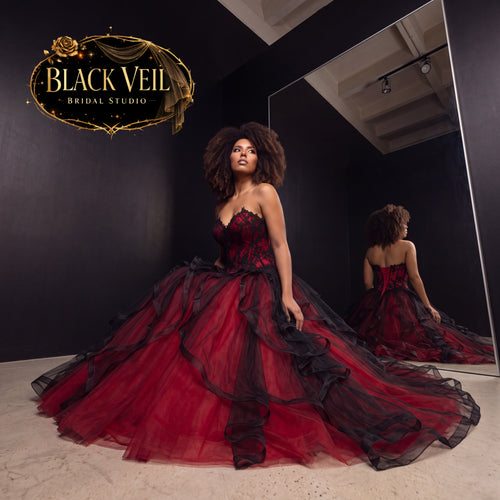 Akasha Red & Black Wedding Dress