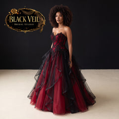 Akasha Red & Black Wedding Dress
