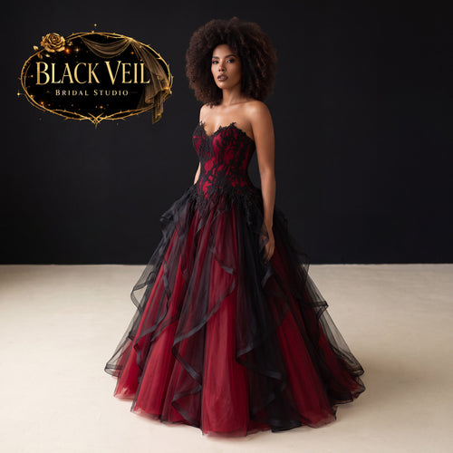 Akasha Red & Black Wedding Dress