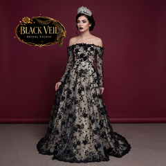 Amaya Black Embellished Wedding Dress
