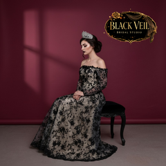 Amaya Black Embellished Wedding Dress