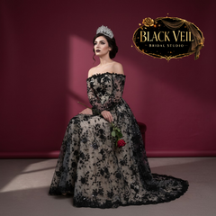 Amaya Black Embellished Wedding Dress