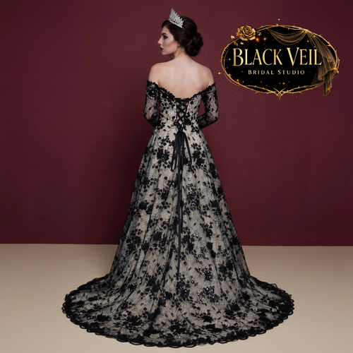 Amaya Black Embellished Wedding Dress