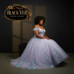 Anahita Purple Floral Wedding Dress