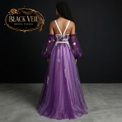 Anathea Floral Purple Wedding Dress