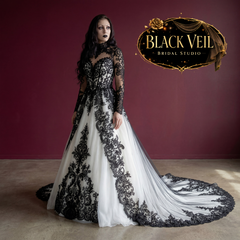 Astraea Black Embellished Wedding Dress