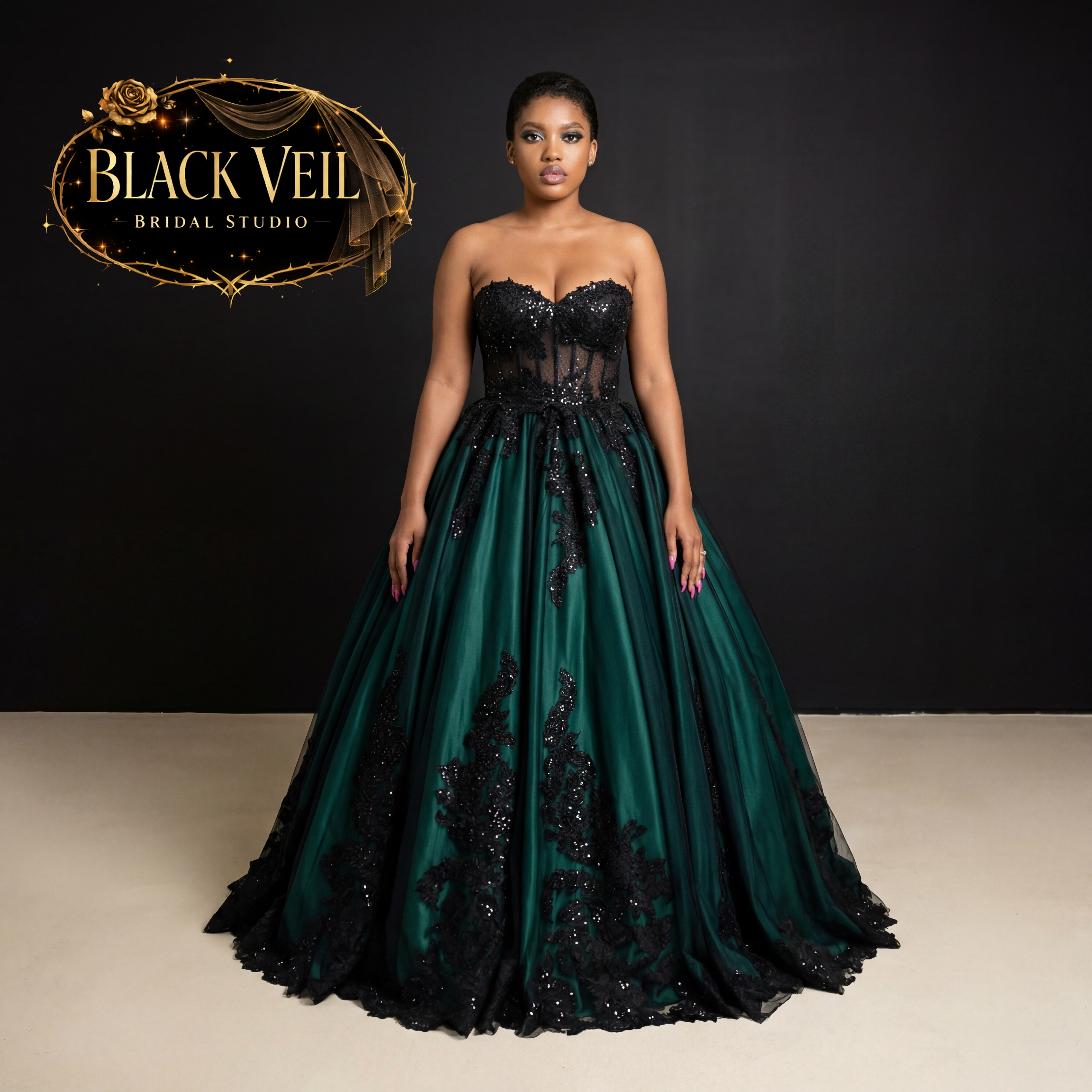 Chloris Green Wedding Dress 6