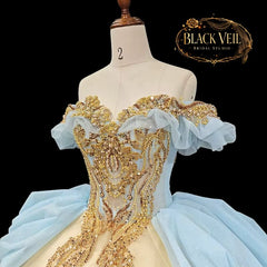 Harmonia Blue & Cream Wedding Dress