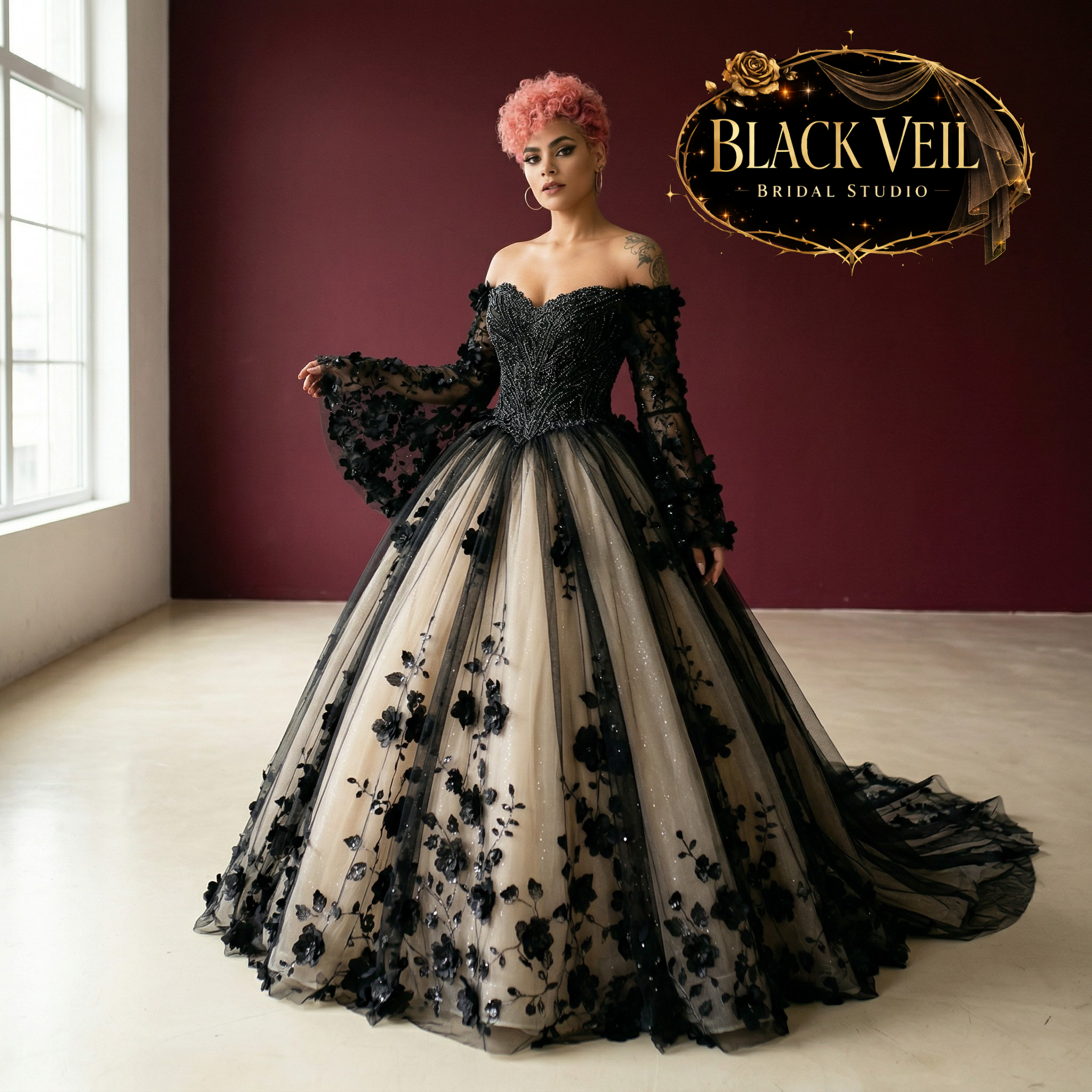 victorian black wedding dresses Hela Dress 18W Wedding Dresses Sleeve Style styled-with:elephant-bag-in-natural KissProm Black Spaghetti Straps Color:Dark Royal