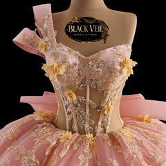 Acantha Pink Floral Wedding Dress