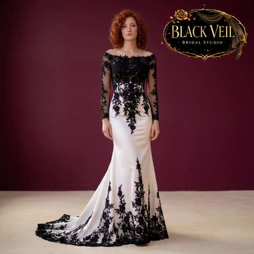Jocasta Black Embellished Wedding Dress