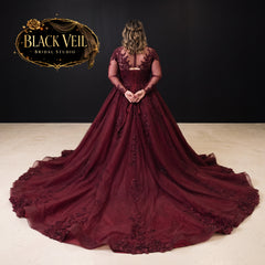 Lenore Burgundy Red Wedding Dress