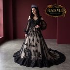 Myrleen Black & Champagne Wedding Dress