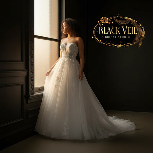 Lux Strapless Traditional Wedding Dress