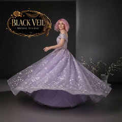 Ostara Floral Purple Wedding Dress