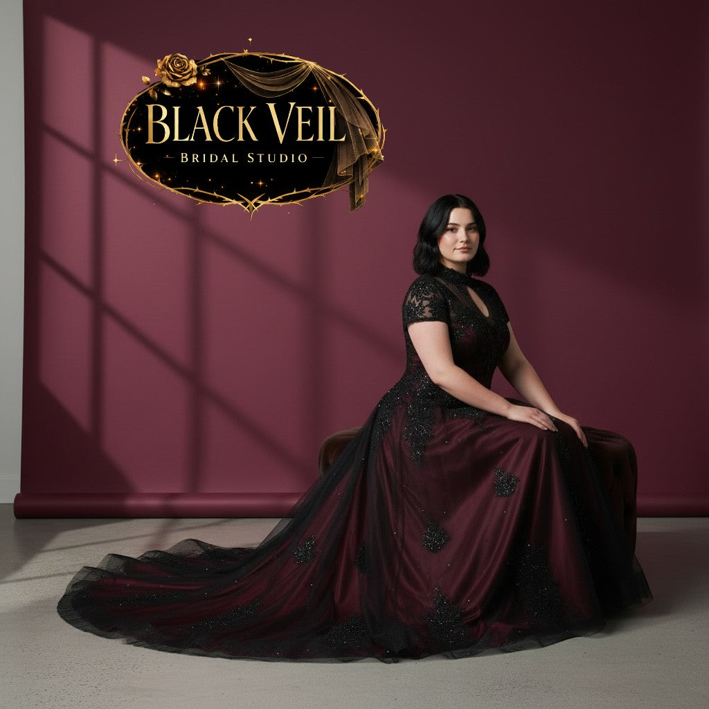 Eowyn Black & Purple Wedding Dress