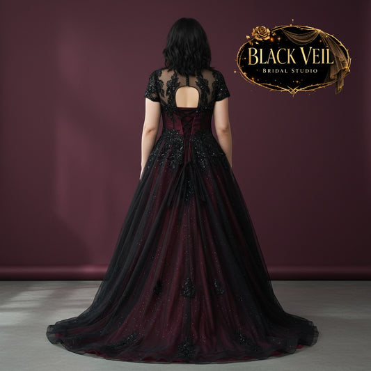 Eowyn Black & Purple Wedding Dress