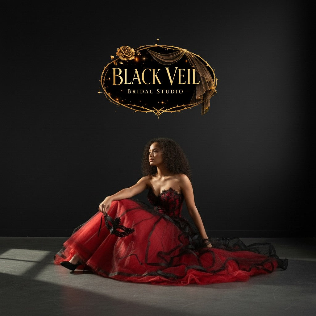 Akasha Red & Black Wedding Dress