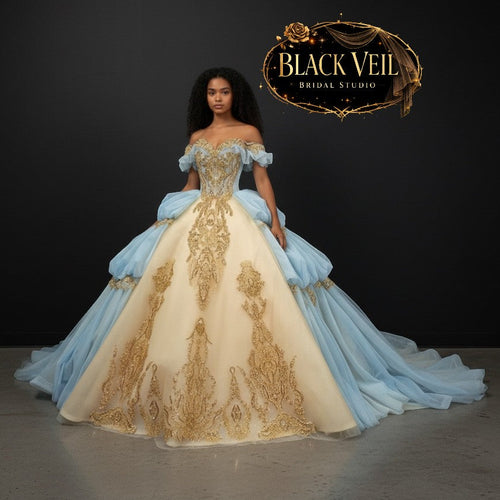 Harmonia Blue & Cream Wedding Dress