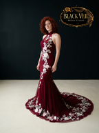 Rosana Floral Red Wedding Dress
