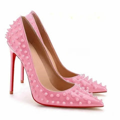 Rivets Studded Bridal Stiletto Pumps
