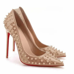 Rivets Studded Bridal Stiletto Pumps