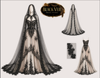 Custom Kaelith Wedding Dress With Custom Bridal Cape For Jennifer