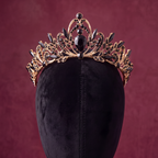 Luxury Baroque Black & Gold Tone Crystal Tiara Headpiece