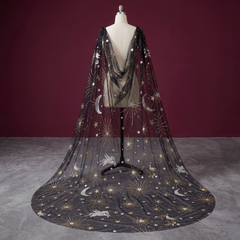 Celestial Pegasus Black Shoulder Veil