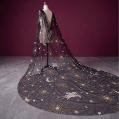 Celestial Pegasus Black Shoulder Veil