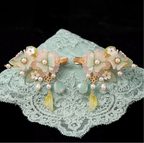 Chinese Style Bridal Floral Side Clips
