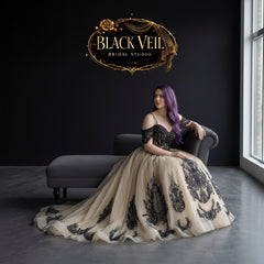 Seraphina Black Embellished Wedding Dress