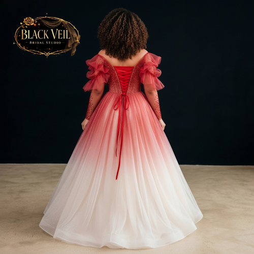 Solana Red Ombre Wedding Dress