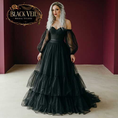 Zelina Black Wedding Dress