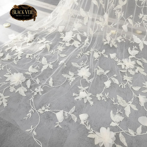 Champagne & Flowers Shoulder Veil