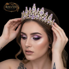 Luxury Baroque Water Drop Crystal Flower Tiara Headpiece