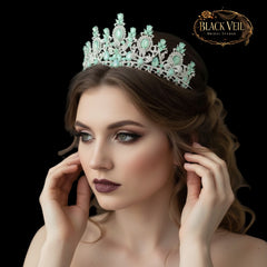 Luxury Baroque Water Drop Crystal Flower Tiara Headpiece