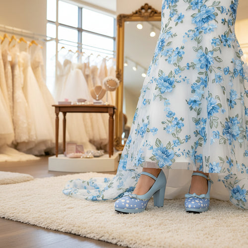 Polka Dot Mary Jane Style Bridal Heels