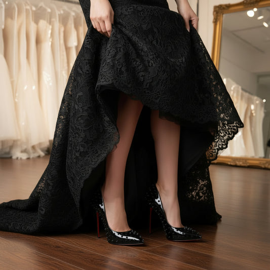 Rivets Studded Bridal Stiletto Pumps