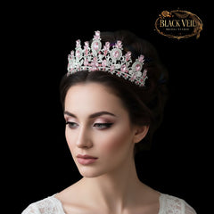 Luxury Baroque Water Drop Crystal Flower Tiara Headpiece