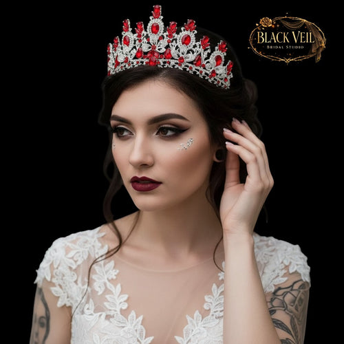 Luxury Baroque Water Drop Crystal Flower Tiara Headpiece