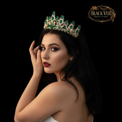 Luxury Baroque Water Drop Crystal Flower Tiara Headpiece
