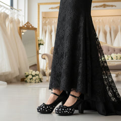 Polka Dot Mary Jane Style Bridal Heels