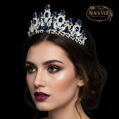 Luxury Baroque Water Drop Crystal Flower Tiara Headpiece