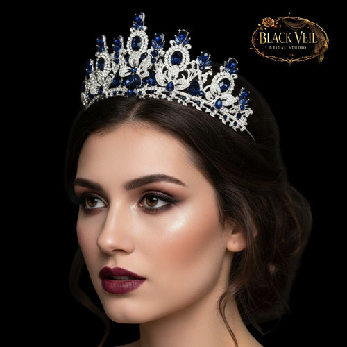 Luxury Baroque Water Drop Crystal Flower Tiara Headpiece