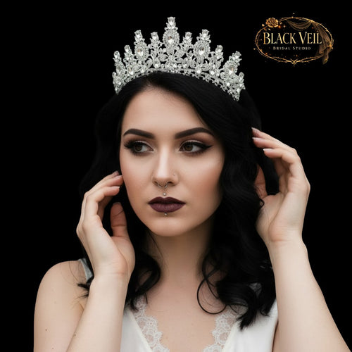 Luxury Baroque Water Drop Crystal Flower Tiara Headpiece