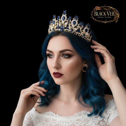 Luxury Baroque Water Drop Crystal Flower Tiara Headpiece