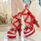 Lolita Style Ribbons & Hearts Bridal High Heels