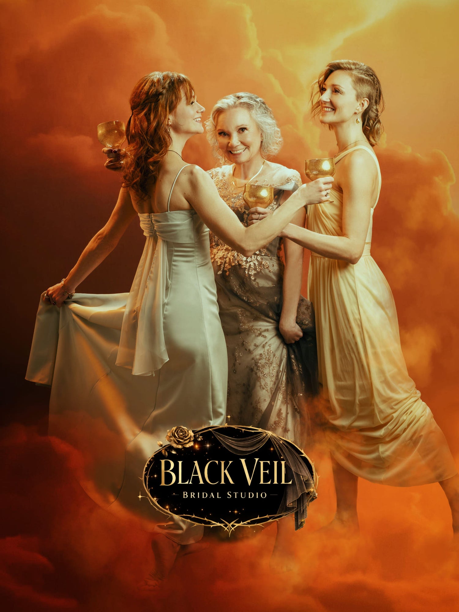 Alternative bridesmaid dresses for gothic and non traditional weddings