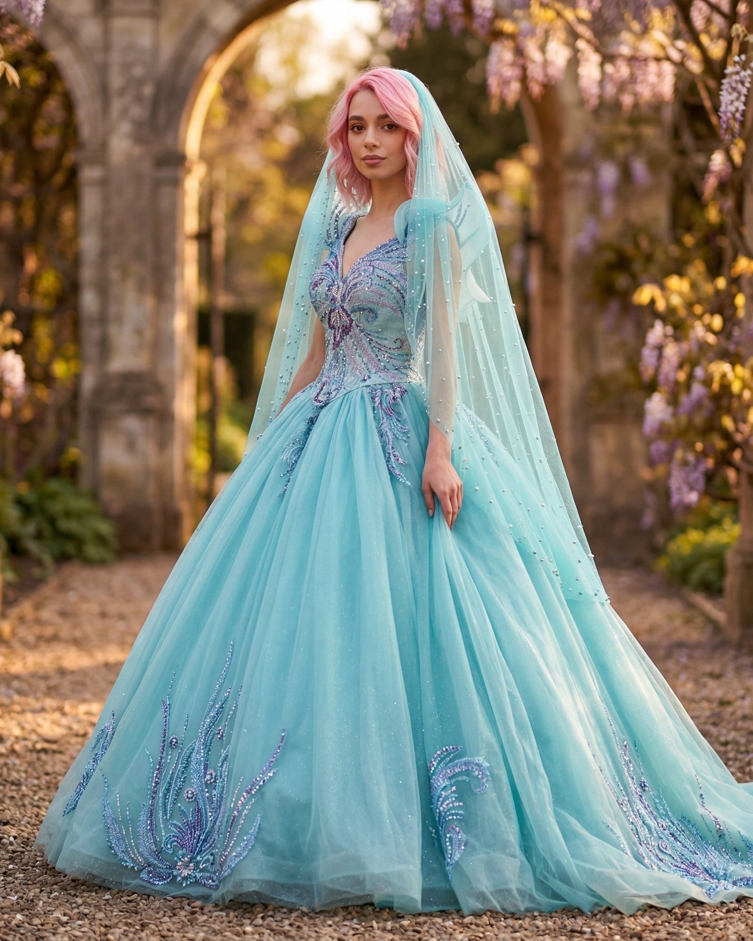 Colorful wedding dresses for fantasy and alternative weddings
